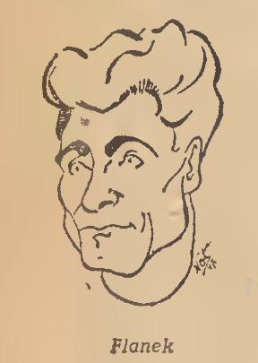 Stanisław Flanek w karykaturze Nowin Sportowych, 1947 rok