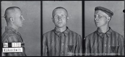 Fotografia obozowa Antoniego Łyki nr 11780Informacja o więźniach Auschwitz.