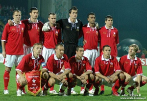 Wisła team used the "retro" shirts for the game with Sevilla FC, which was the main point of the jubilee celebrations.