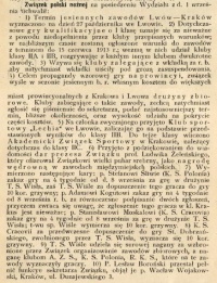 Komunikat ZPPN o ufundowaniu Pucharu przez Żeleńskiego, 1912 rok