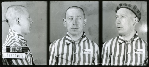 Fotografia obozowa Aleksander Żaczka nr 100435Informacja o więźniach Auschwitz.