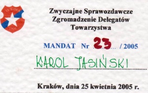 Mandat Karola Jasińskiego.